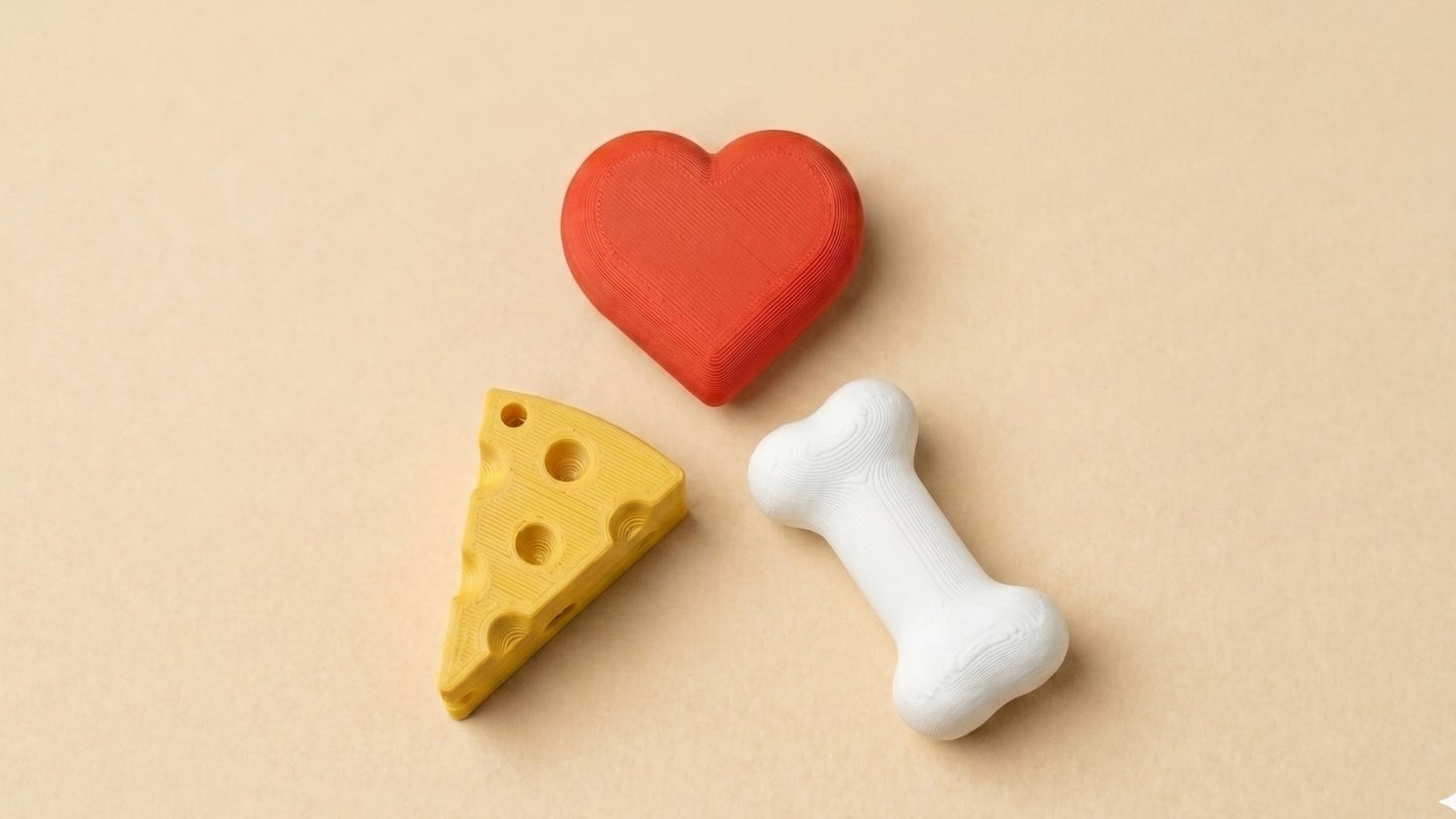 Charms TROUW — corazón, hueso y queso