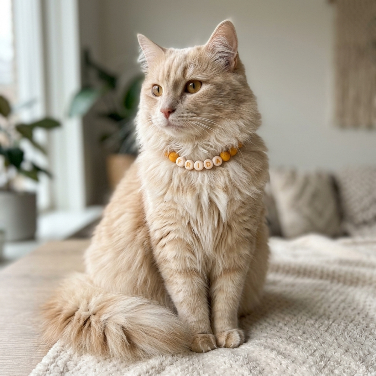 Collar TROUW para gato color Azafrán (amarillo)