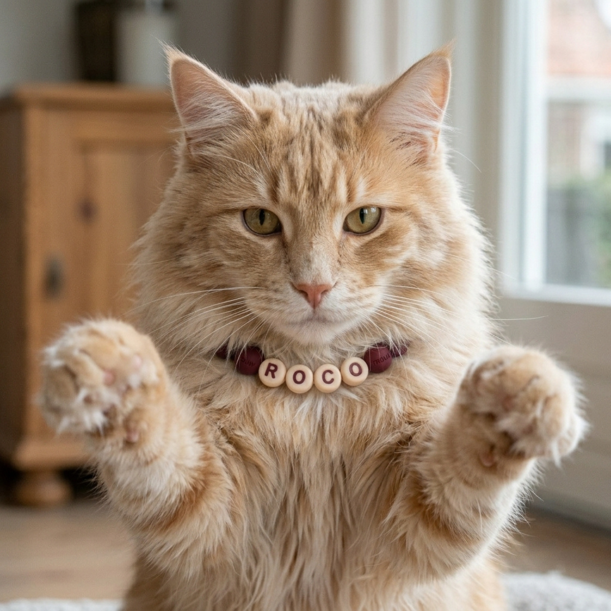 Collar TROUW para gato color Borgoña (vinotinto)